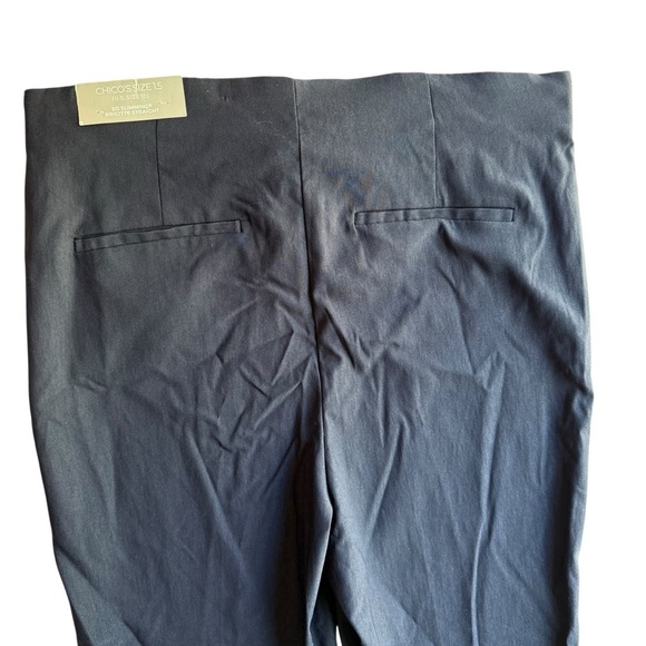 Chicos So Slimming Brigitte Straight Leg Ankle Cropped Pant Navy Blue Size 10 - Picture 8 of 9